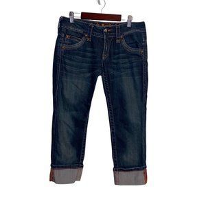 Rock Revival cuffed capris size 28 women's Designed in USA Embroidered pockets